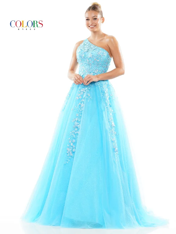 women's midi dressesColors 3217 Prom Long One Shoulder Ball Gown