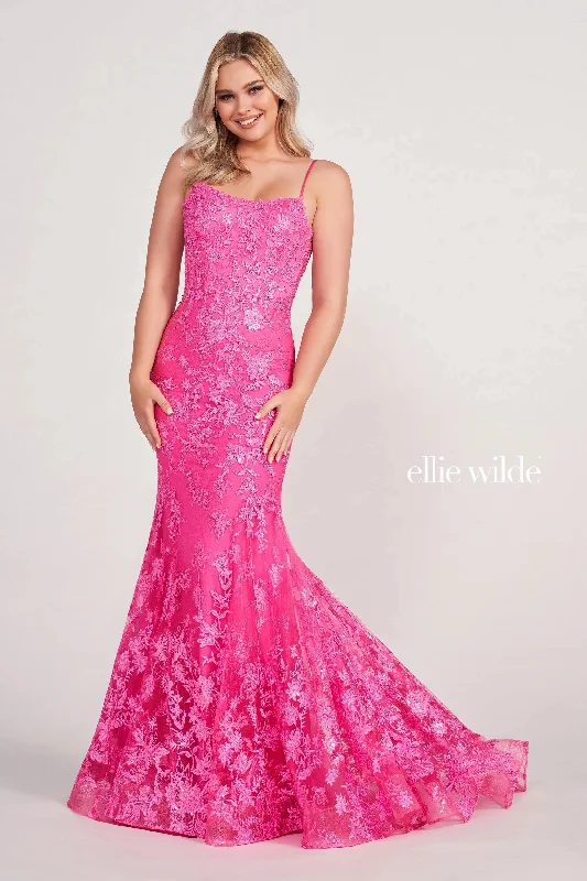 women's chiffon dressesEllie Wilde EW34009 Beaded Mermaid Long Formal Prom Gown