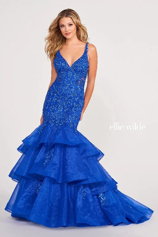 women's casual dressesEllie Wilde EW34082 Prom Mermaid Beaded Long Ball Gown