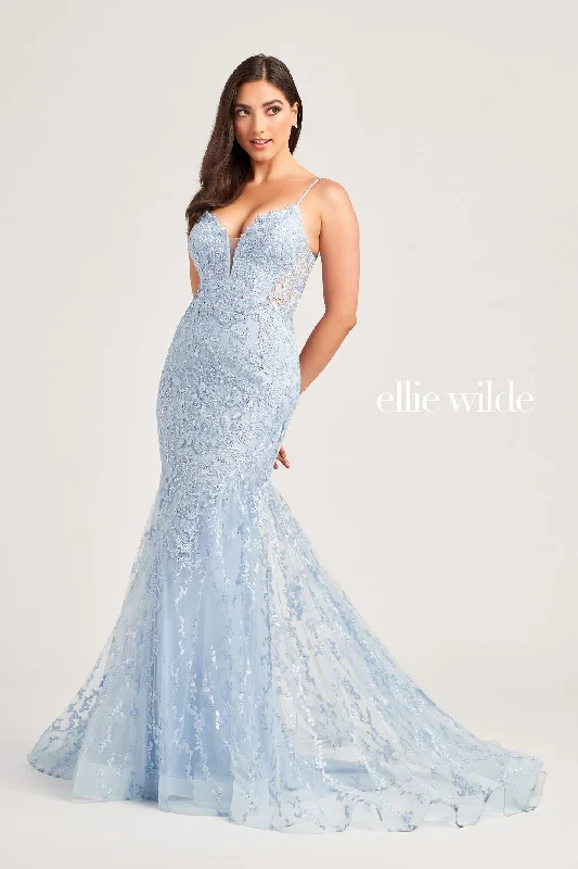 women's A-line dressesEllie Wilde EW35221 Mermaid Long Formal Beaded Prom Dress