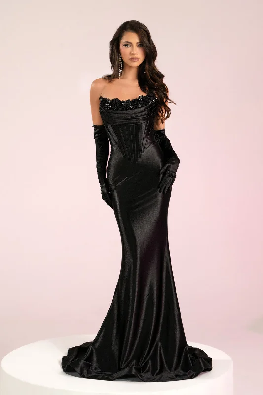 women's metallic dressesPortia and Scarlett PS24410 Long Fitted Formal Beaded Prom Dress